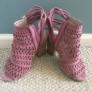 Jeffrey Campbell Pink Cut Out Suede Ottawa Heels
